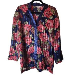 Vintage 80s Victoria’s Secret Gold Label Lingerie Top Sz M Floral Paisley Print